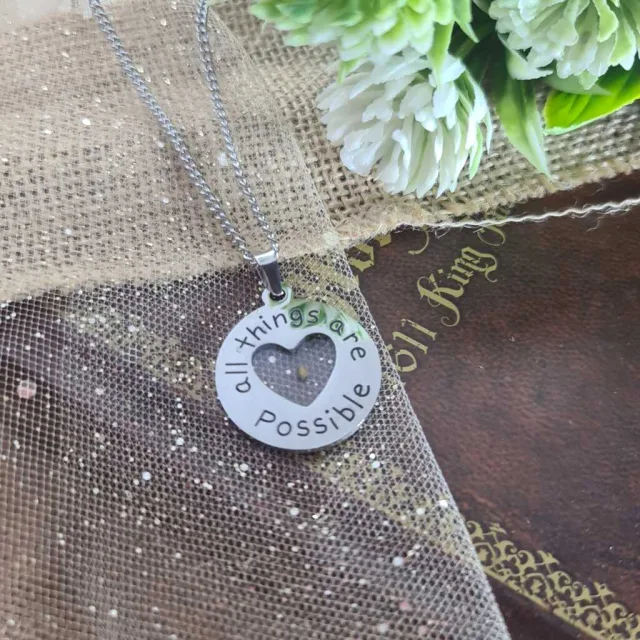 ALL THINGS ARE POSSIBLE NECKLACE, HEART