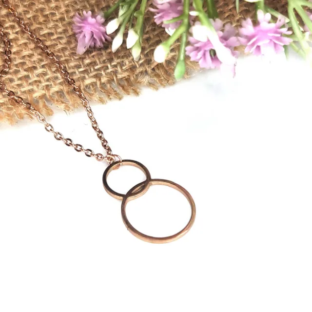 CIRCLES NECKLACE, ROSE GOLD