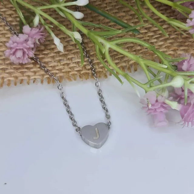 JESUS HEART, J-INITIAL NECKLACE