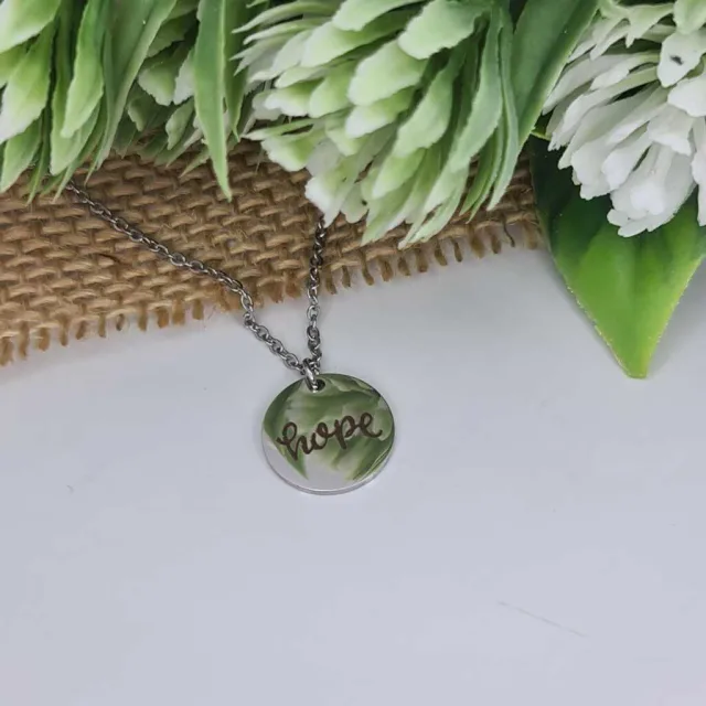 ENGRAVED DISC NECKLACE, HOPE