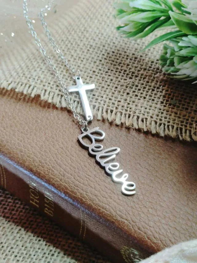 BELIEVE & CROSS NECKLACE