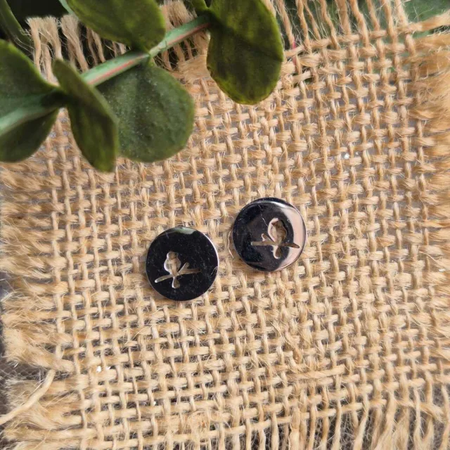 BIRD BUTTONS STUD EARRINGS