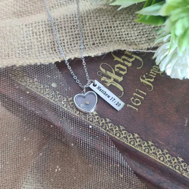 MUSTARD SEED & SCRIPTURE NECKLACE, HEART