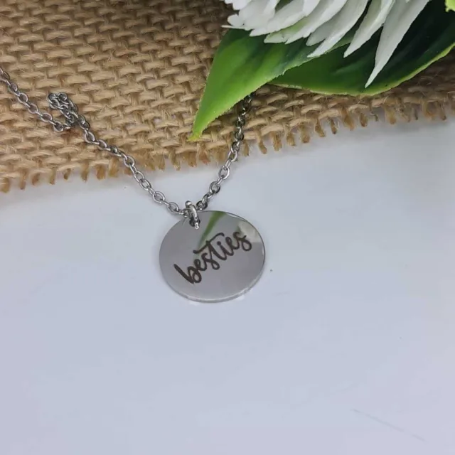 ENGRAVED DISC NECKLACE, BESTIES