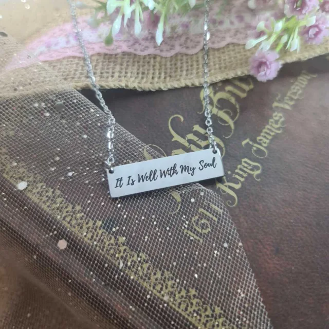 IT IS WELL WITH MY SOUL BAR NECKLACE