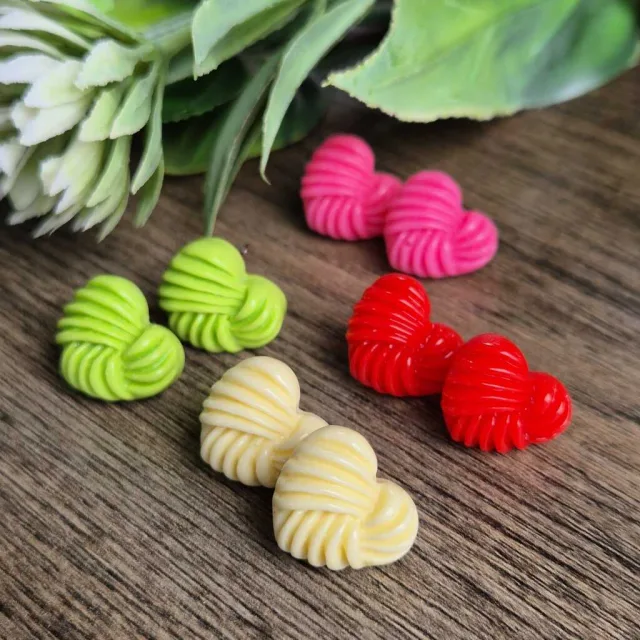 HEART STUD EARRINGS, ASSORTED