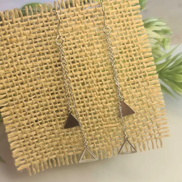DROP EARRINGS, DOUBLE TRIANGLES