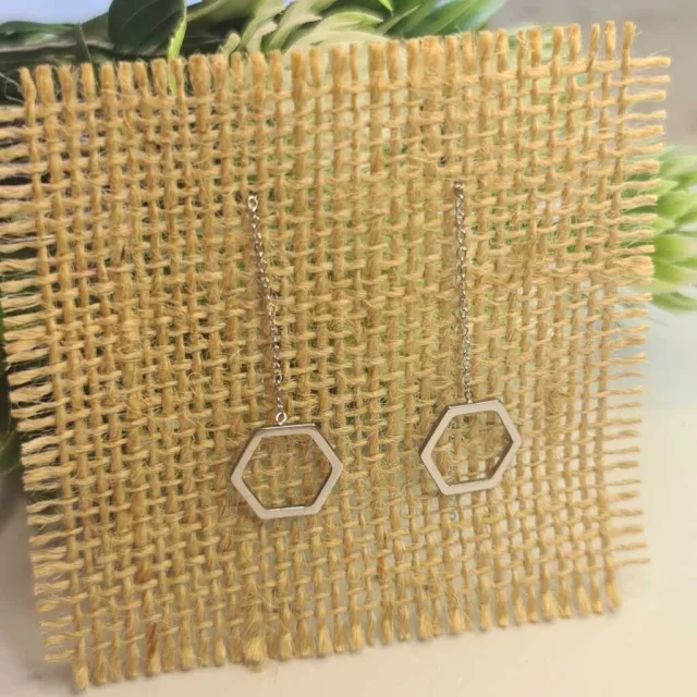 DROP EARRINGS, HEXAGON