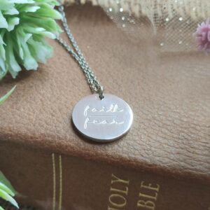 FAITH OVER FEAR DISC NECKLACE