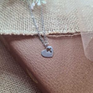 HEART & CROSS CUTOUT NECKLACE