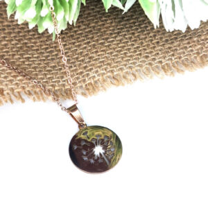 DANDELION DISC NECKLACE, ROSE GOLD