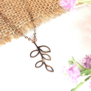 OLIVE BRANCH NECKLACE, ROSE GOLD