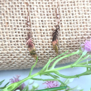 FEATHER EARRINGS, ROSE GOLD