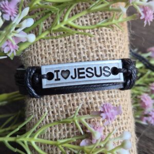I LOVE JESUS - FAUX LEATHER BRACELET