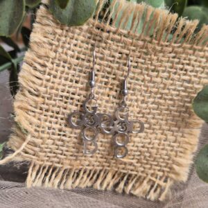 GOD IS GOOD CROSS DROP EARRINGS