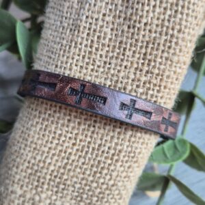 CROSS FAUX LEATHER BRACELET