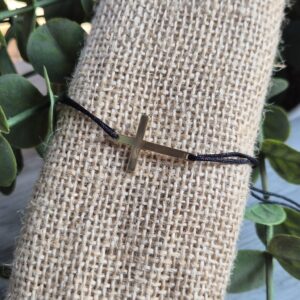 GOLD CROSS BRACELET, NYLON
